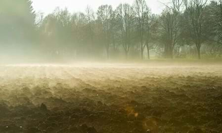 Feld von dem Wasser verdunstet